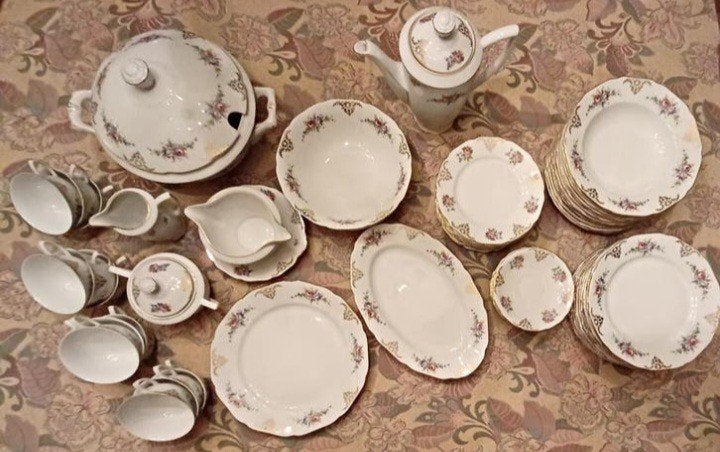 Vintage porseleinen servies RGK. (63-delig), Ophalen