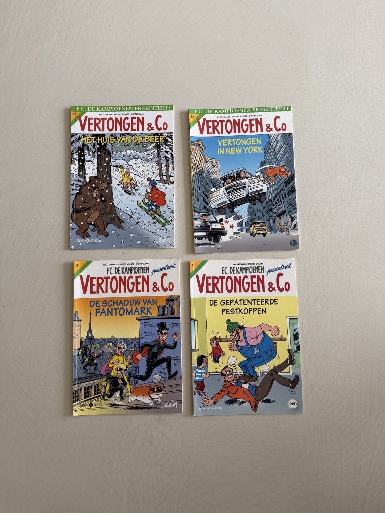 Vertongen & Co strip 4 stuks, Boeken, Hec Leemans, Ophalen of Verzenden, Zo goed als nieuw, Meerdere stripboeken