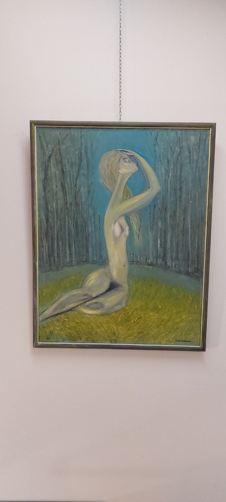Schilderij gestileerde, naakte vrouw, Antiek en Kunst, Ophalen, Acrylverf, Figuren