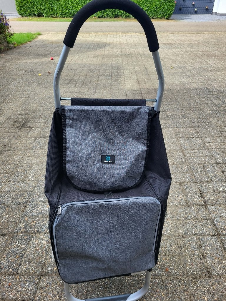 boodschappentrolley, Ophalen, Zo goed als nieuw, Zwart, Wieltjes