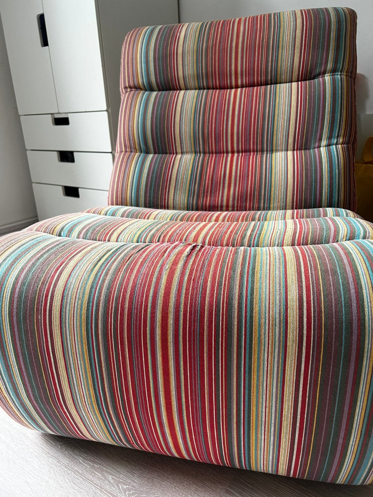 Toffe color gestreepte loungezetel, Ophalen, Gebruikt