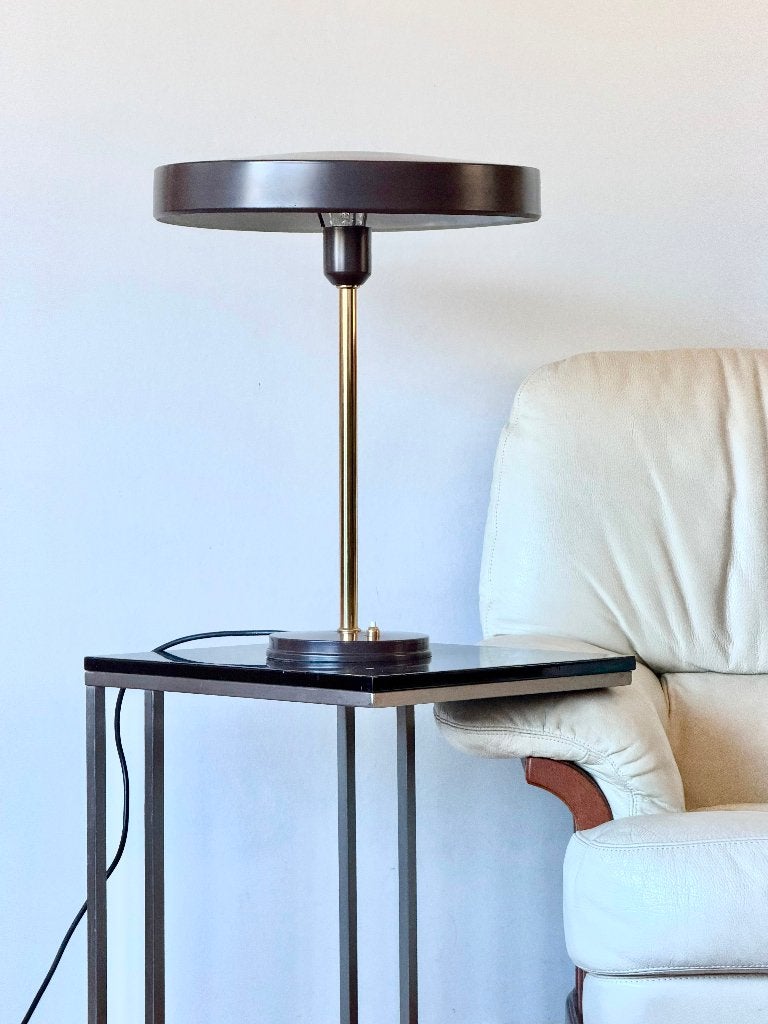 Louis Kalff Timor Bureau Lamp Bruin Jaren 70-80, Bureaulamp, Overige merken, Vintage, 54 cm
