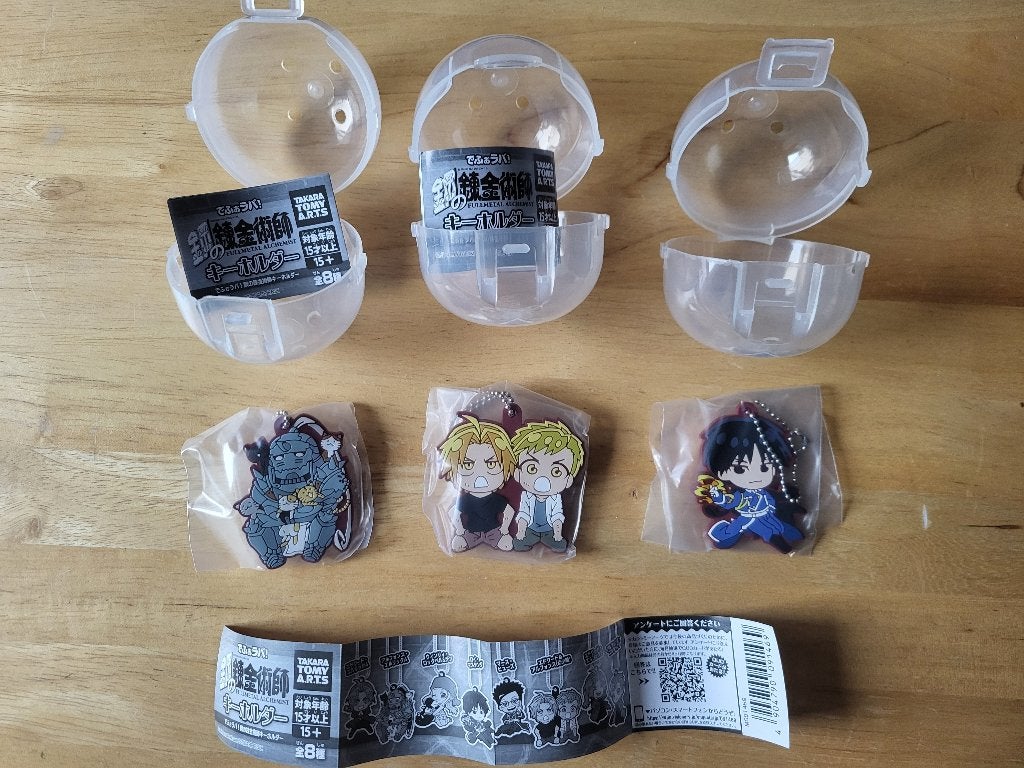Lot de 3 porte-clés Fullmetal Alchemist (Gachapon), Enlèvement, Autres personnages, Comme neuf, Autres types