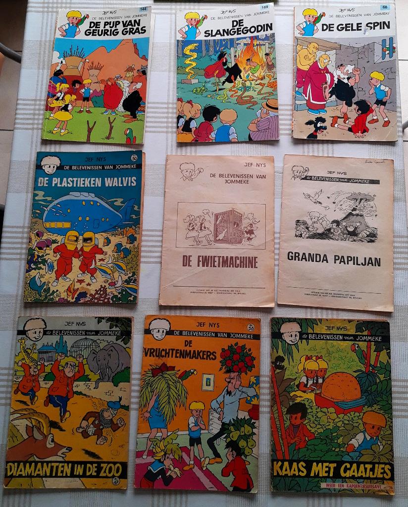 9 Oude strips Jommeke (deels in zwart/wit druk), Enlèvement ou Envoi, Utilisé