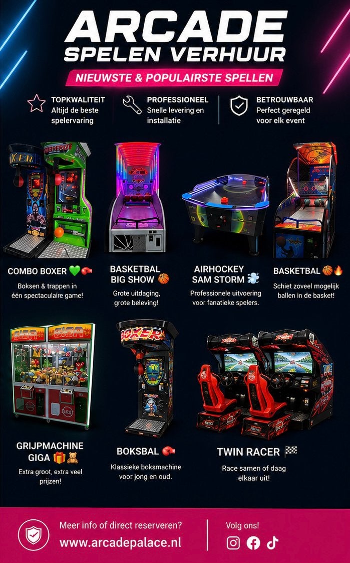 Arcade Verhuur – Fun Gegarandeerd, Ophalen of Verzenden, Zo goed als nieuw
