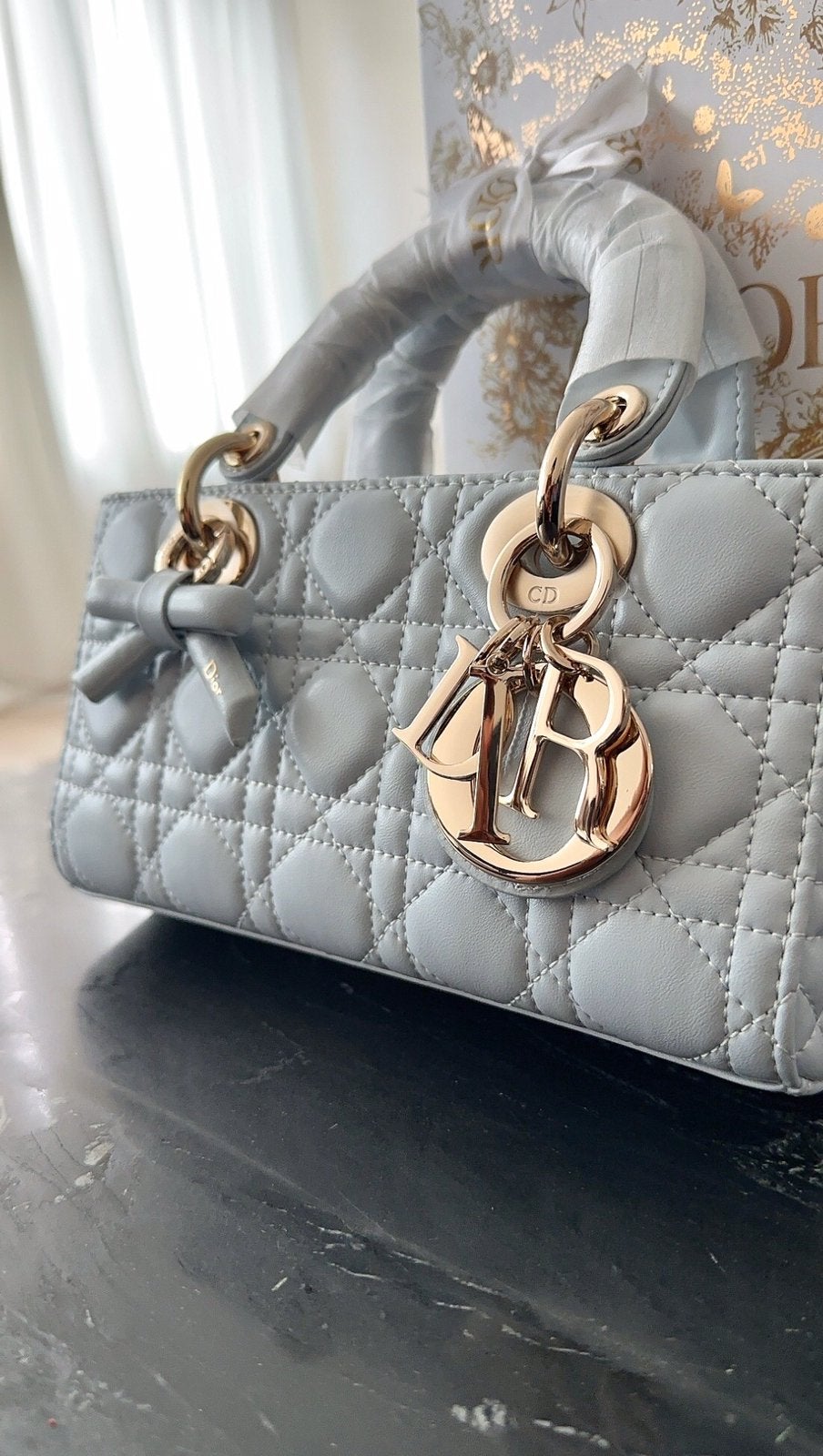 Dior lady D-joy tas, Handtassen en Accessoires, Ophalen of Verzenden, Nieuw, Blauw, Handtas