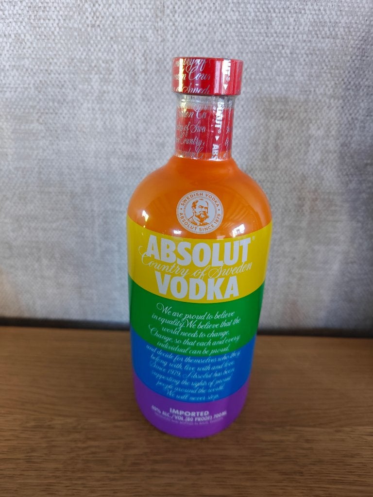 Absolut Vodka Colors Rainbow Limited Edition 700ml (2008)Vol, Ophalen of Verzenden, Nieuw, Gebruiksvoorwerp