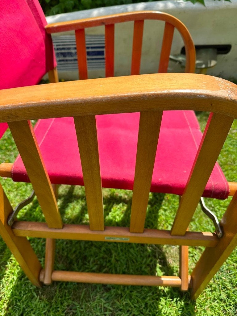 regisseursstoel retro, Tuin en Terras, Tuinstoelen, Ophalen, Gebruikt, Hout, Inklapbaar