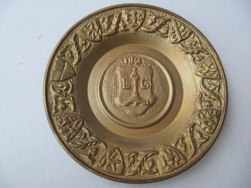 Plaque en cuivre rouge « Ville de Liège »., Antiquités & Art, Enlèvement ou Envoi, Cuivre