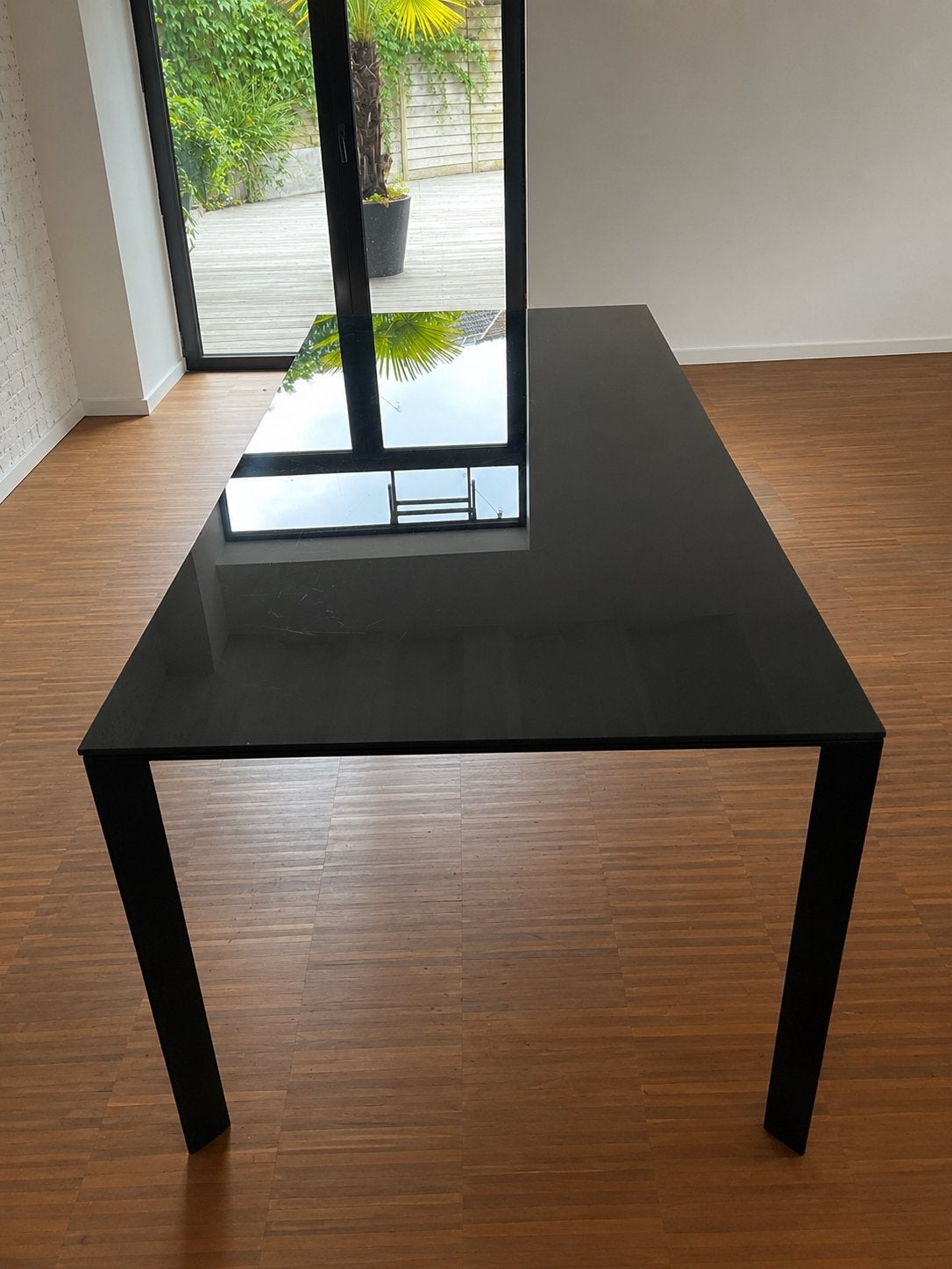 Grote glazen eettafel, Ophalen, Gebruikt, 50 tot 100 cm, Glas