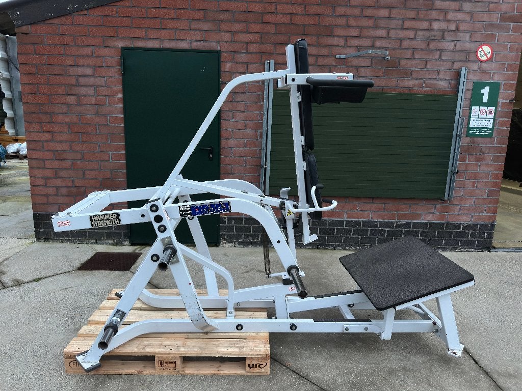 Hammer Strength Plate Loaded V-Squat, Sport en Fitness, Ophalen, Gebruikt, Benen, Overige typen