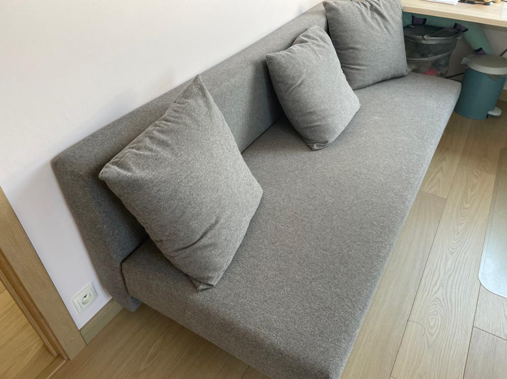 Grijs zetelbed IKEA, Huis en Inrichting, Slaapkamer | Slaapbanken, Ophalen, Zo goed als nieuw, Grijs