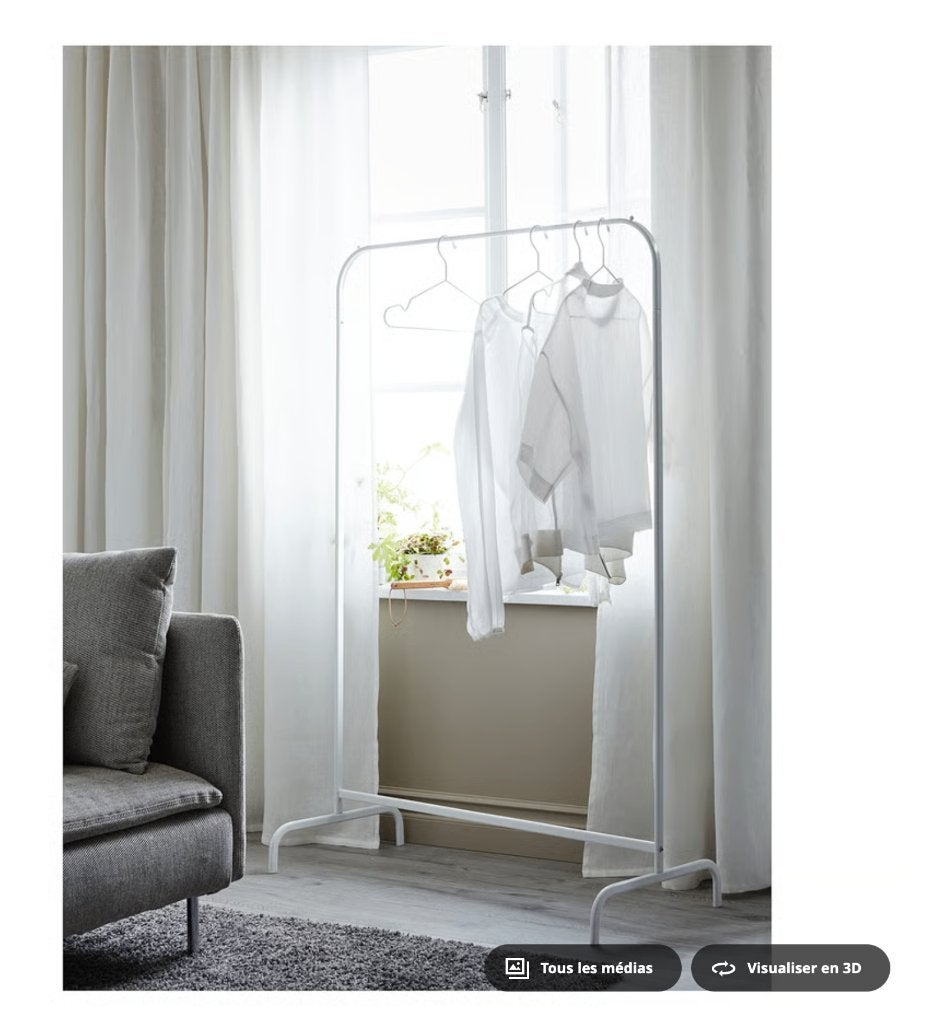 6 portants / tringles à vêtements IKEA MULIG – très bon état, Maison & Meubles, Armoires | Penderies & Garde-robes, Comme neuf