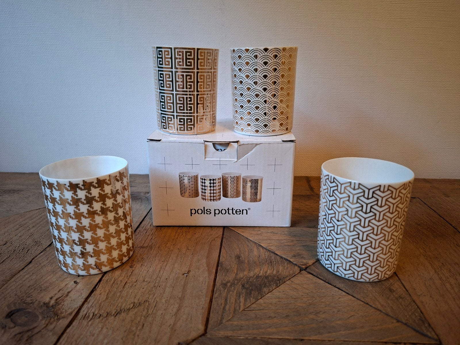 Pols Potten design waxinelichthouders 4 stuks nieuw in doos, Huis en Inrichting, Ophalen, Nieuw
