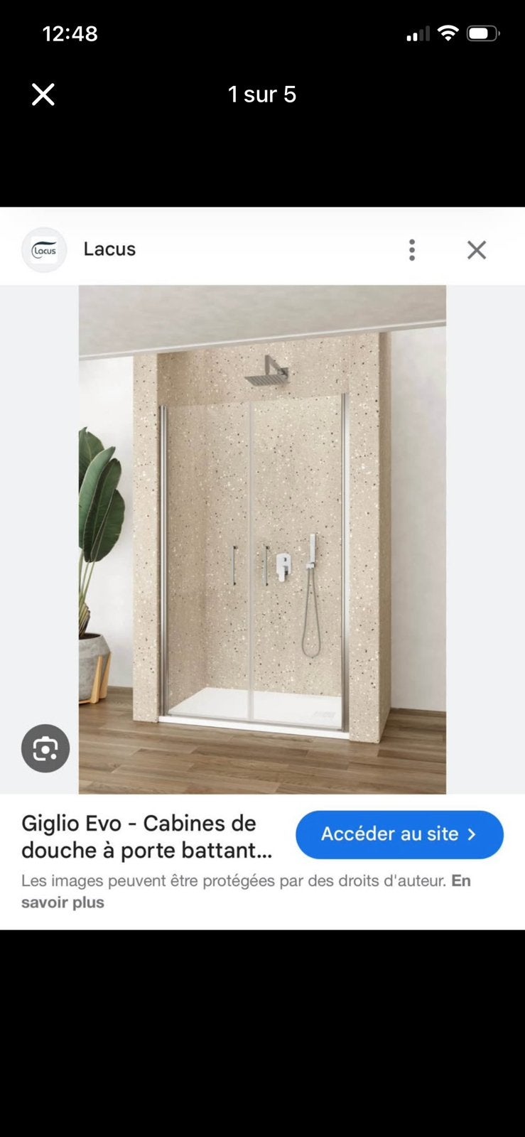 Paroi de douche neuve Lacus, Enlèvement, Neuf