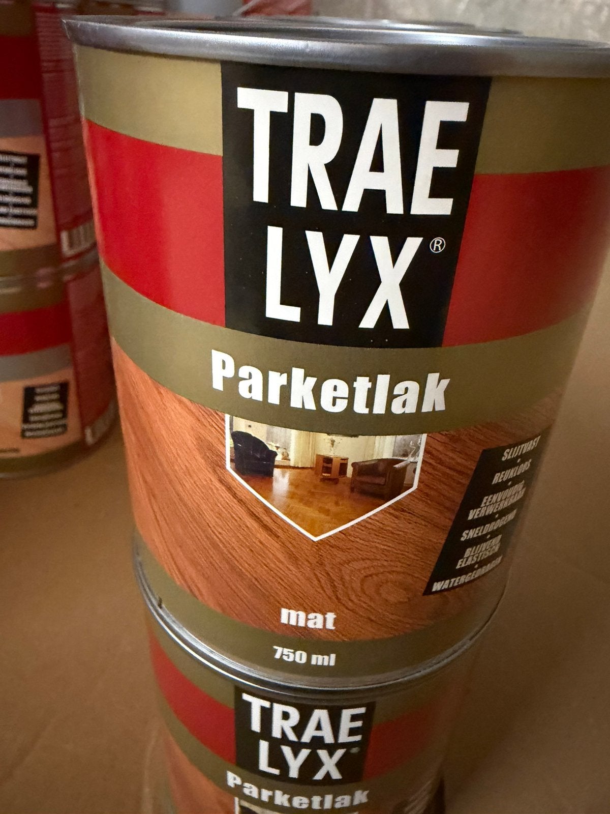 Trae Lyx kleurloze kras- en slijtvaste matte parketlak 0,75l, Hobby en Vrije tijd, Schilderen, Ophalen of Verzenden, Nieuw, Acrylverf
