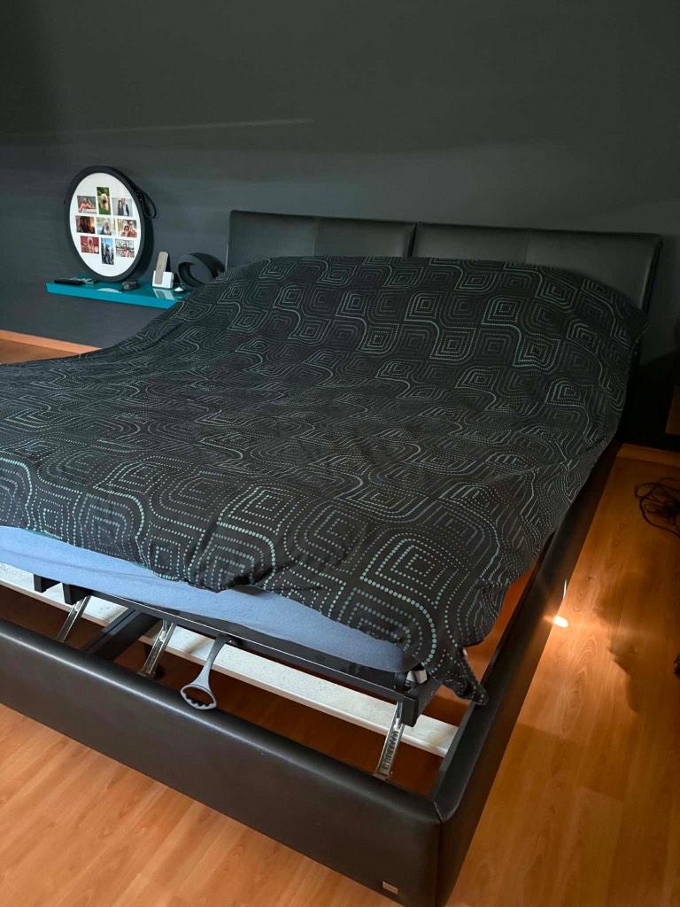 Bed met lattenbodem + matras, Matelas, Enlèvement, Utilisé, 180 cm