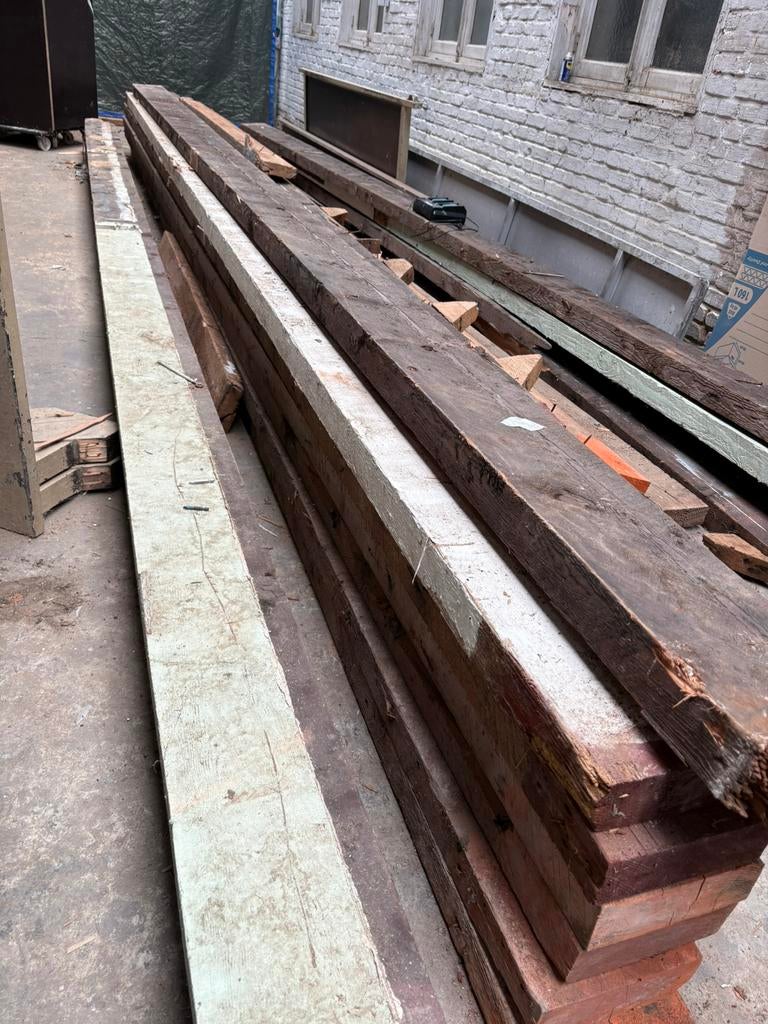 Houten balken, Tuin en Terras, Palen, Balken en Planken, Ophalen, Zo goed als nieuw, Balken