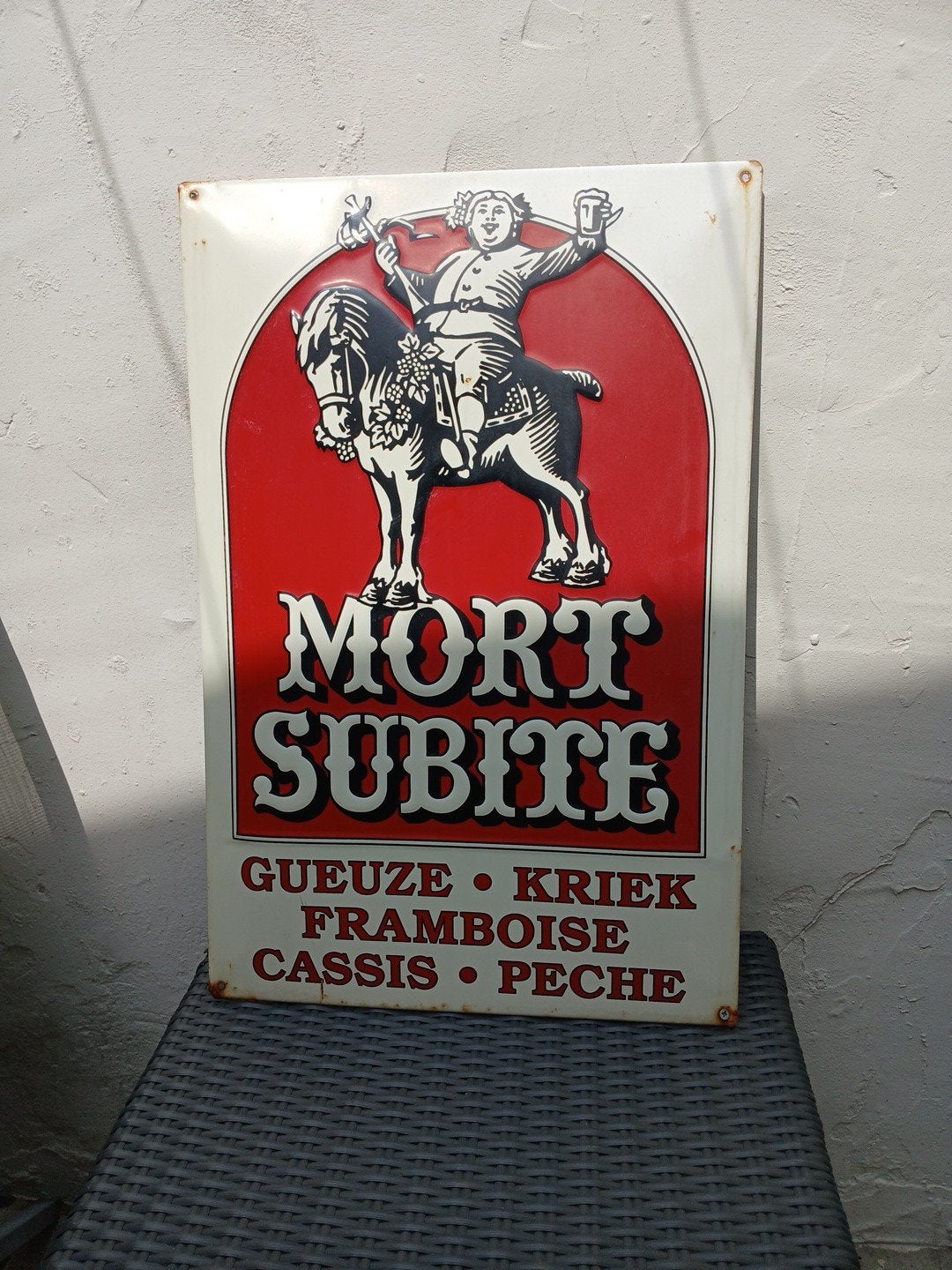 Origineel email reclamebord Mort Subite, Ophalen of Verzenden