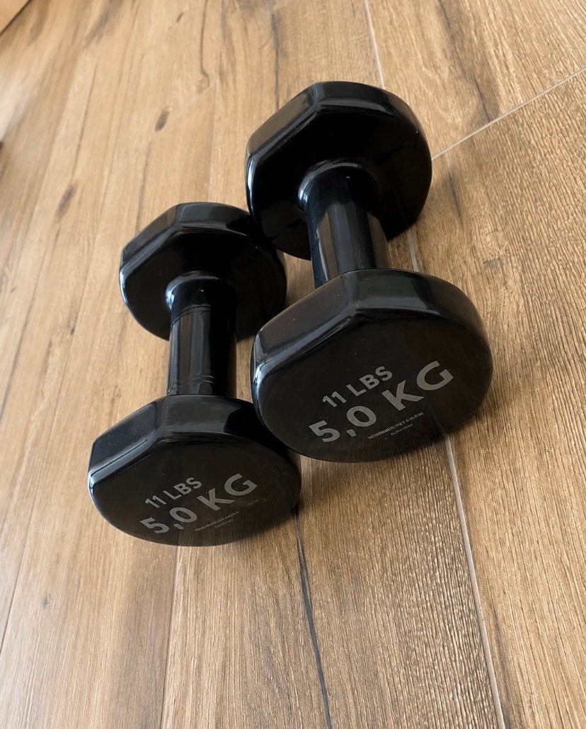Haltères de 5kg, Sport en Fitness, Fitnessmaterialen, Ophalen of Verzenden, Zo goed als nieuw