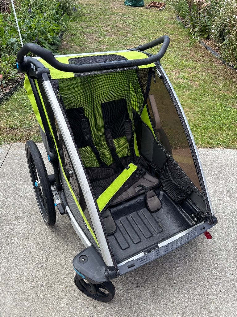 fietskar Thule Cab2 (2 kinderen), Fietsen en Brommers, Fietsaccessoires | Aanhangwagens en Karren, Ophalen, Vering, 20 tot 40 kg