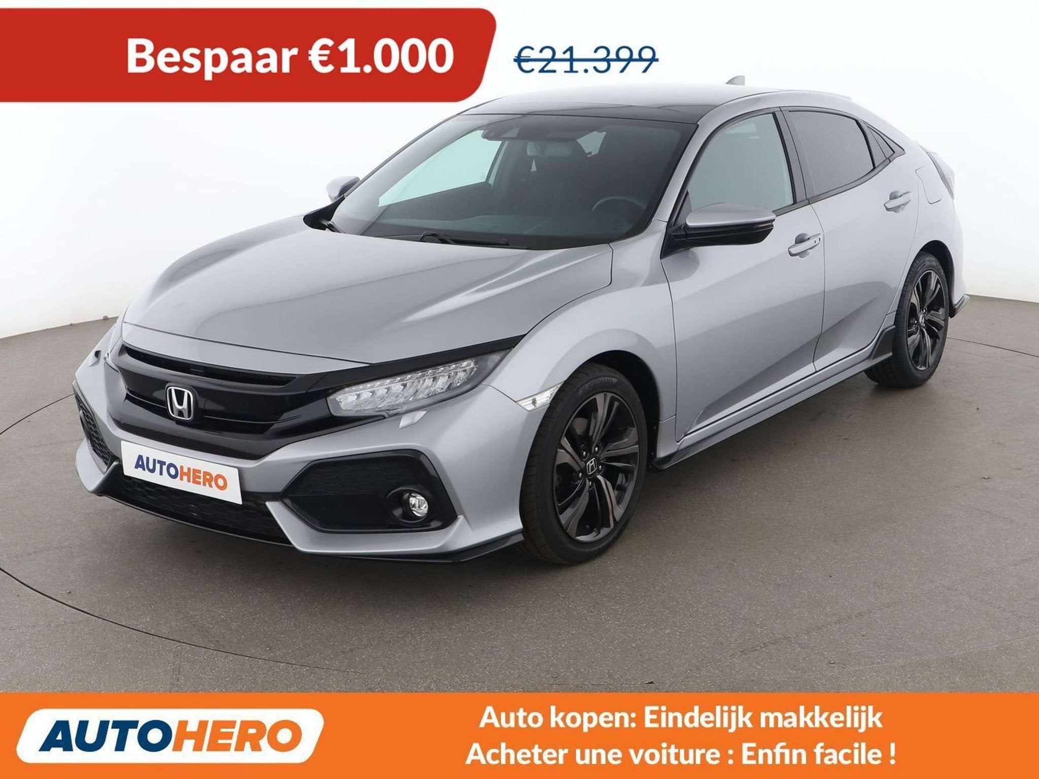Honda Civic 1.5 VTEC Sport Plus (bj 2019), Auto's, Voorwielaandrijving, Overige brandstoffen, 5 deurs, 134 kW