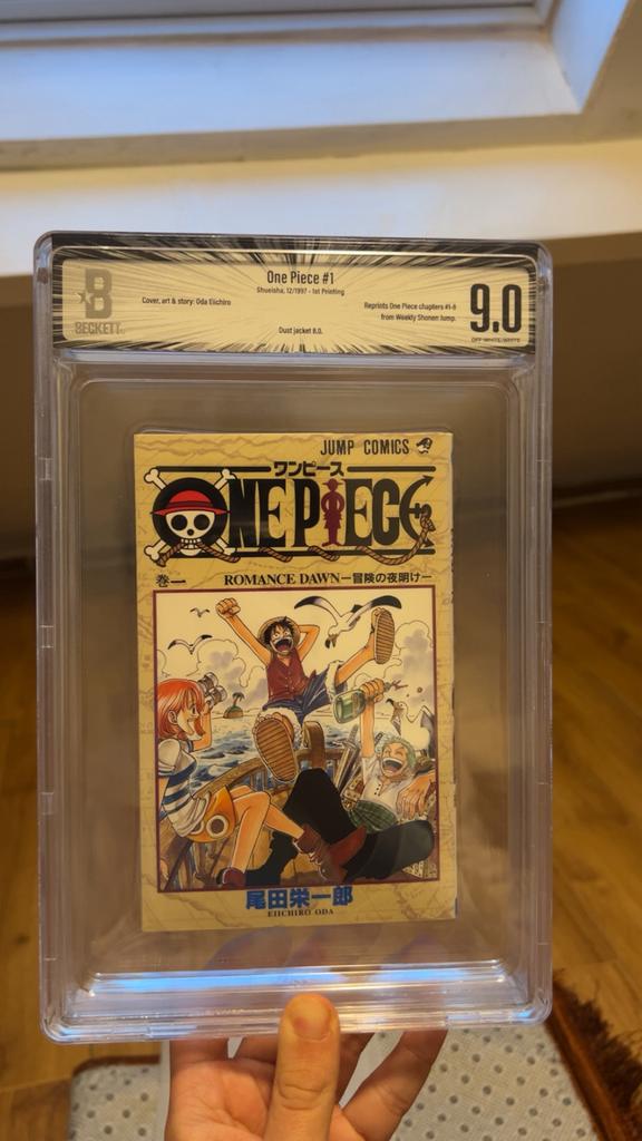 One Piece 1997 1st Print OG vol 1 Beckett 9.0, Ophalen of Verzenden, Nieuw, Overige typen, Foil