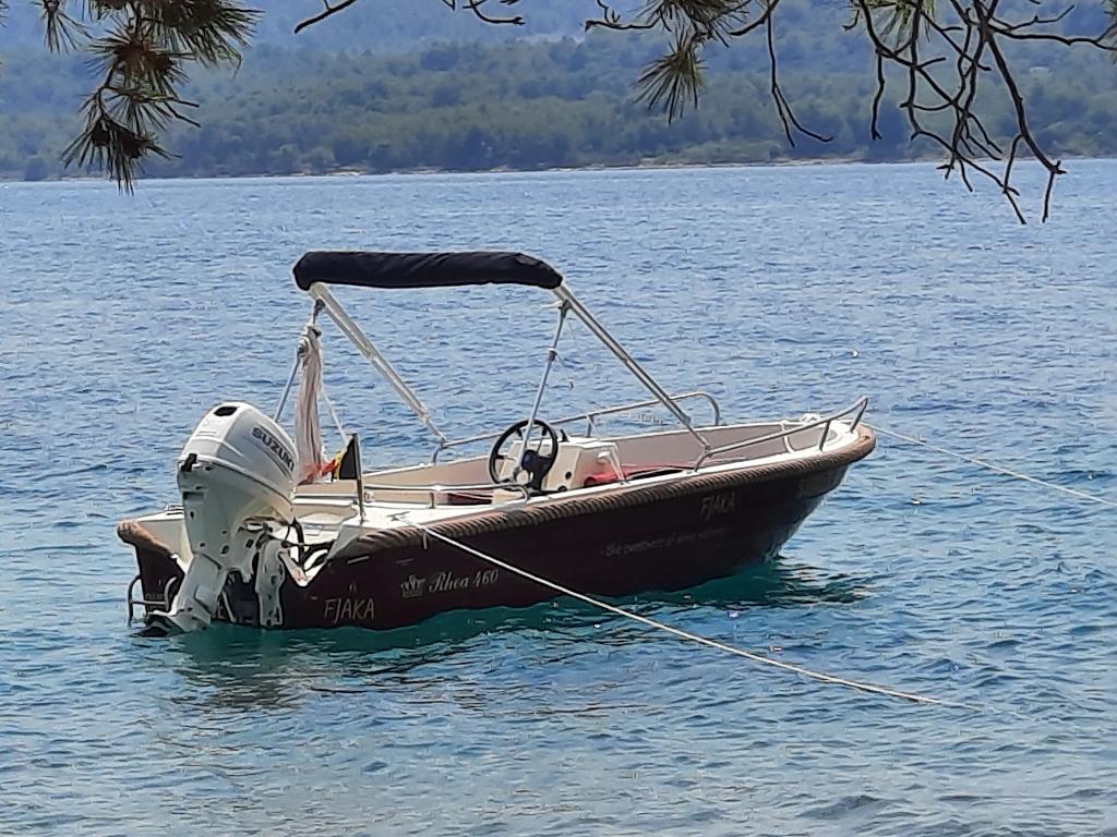 Motorboot (sloep) RHEA 460 met Suzuki DF30ATL 30PK + trailer, Watersport en Boten, Overige merken, Gebruikt, 4 m, Buitenboordmotor