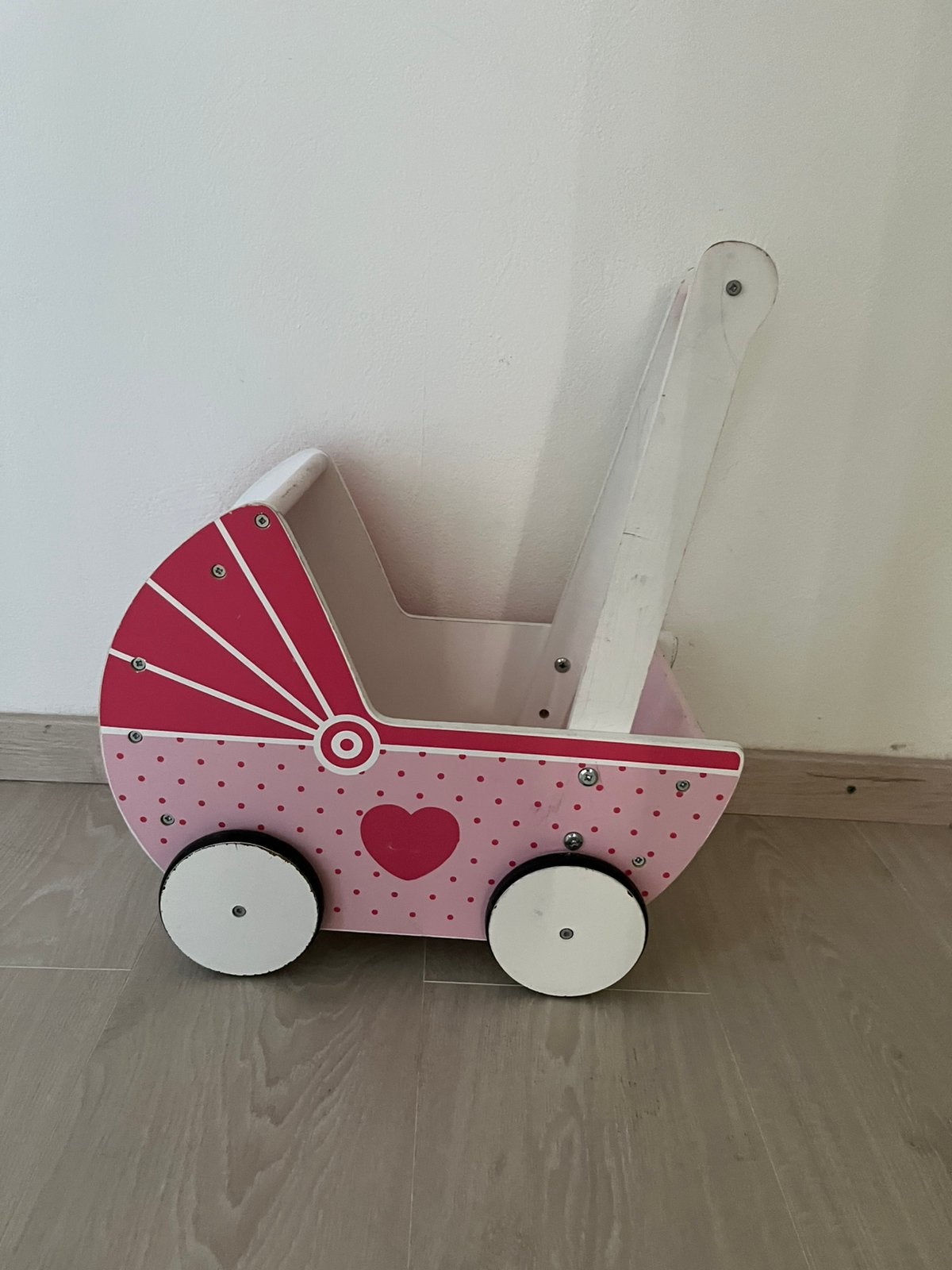 Poppenwagen/ duw wagen hout, Ophalen, Gebruikt, Duw- of Trekspeelgoed