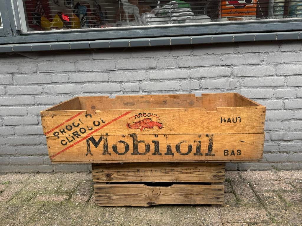 Ancienne caisse publicitaire Mobil Oil Pegasus, Enlèvement, Utilisé, Emballage