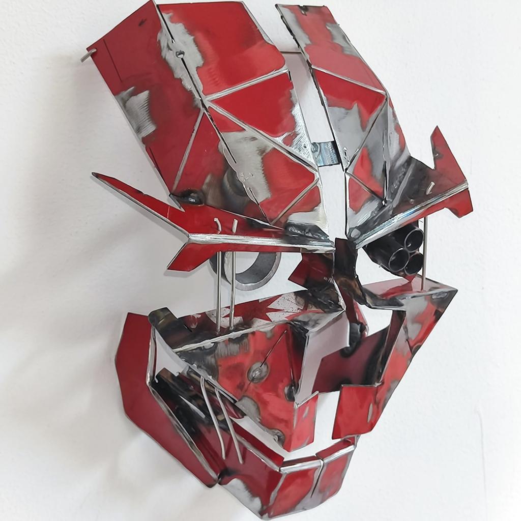 Handgemaakt metalen kunstmasker – uniek industrieel design, Antiek en Kunst, Kunst | Beelden en Houtsnijwerken, Masker, Handgemaakt