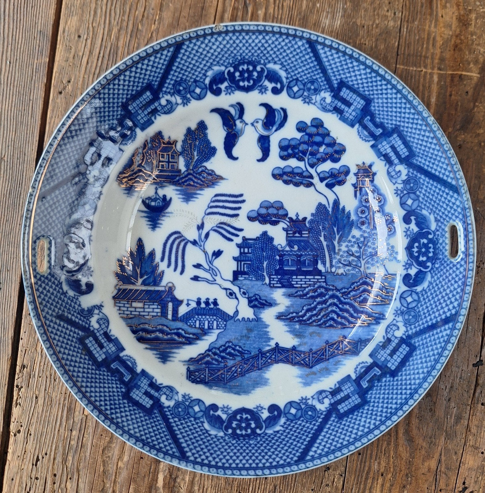 Bleu willow Pattern sierbord, Ophalen of Verzenden