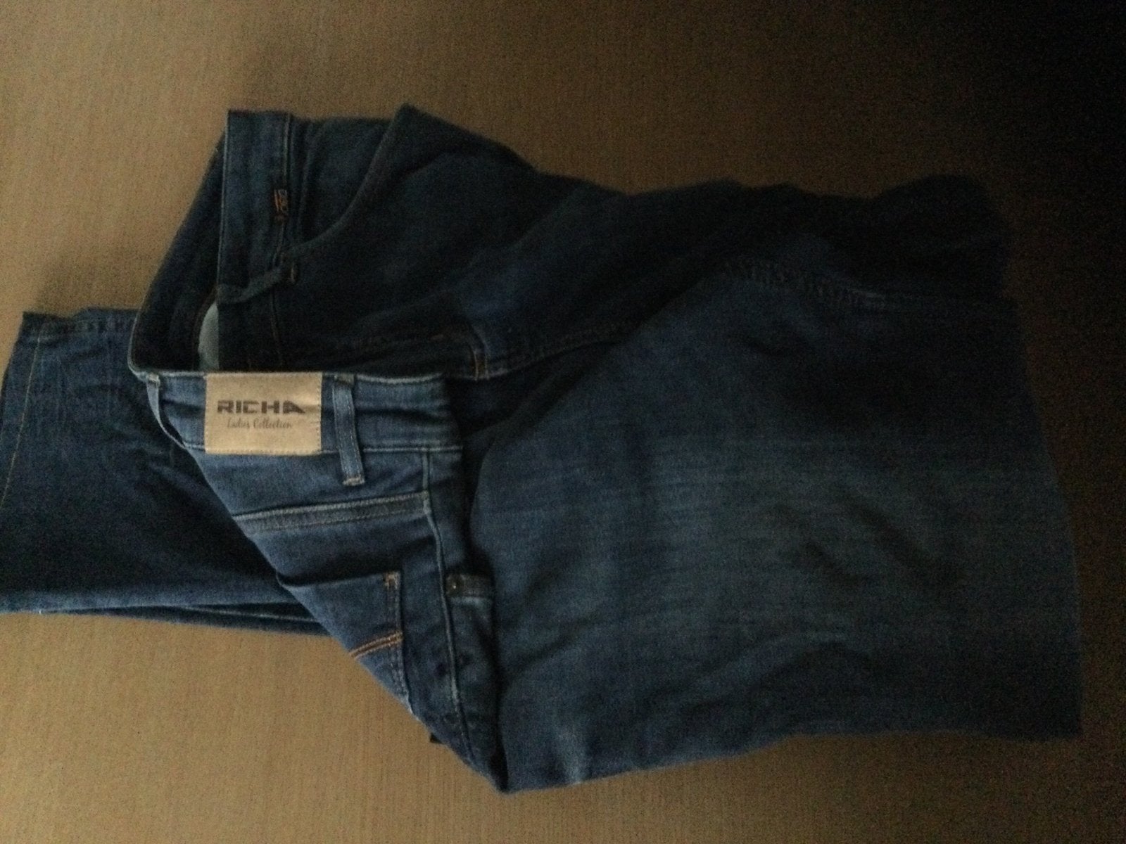 Dames motoren jeansbroek in zeer goede staat. Maat 28/32., Motoren, Ophalen, Richa, Dames, Broek | textiel