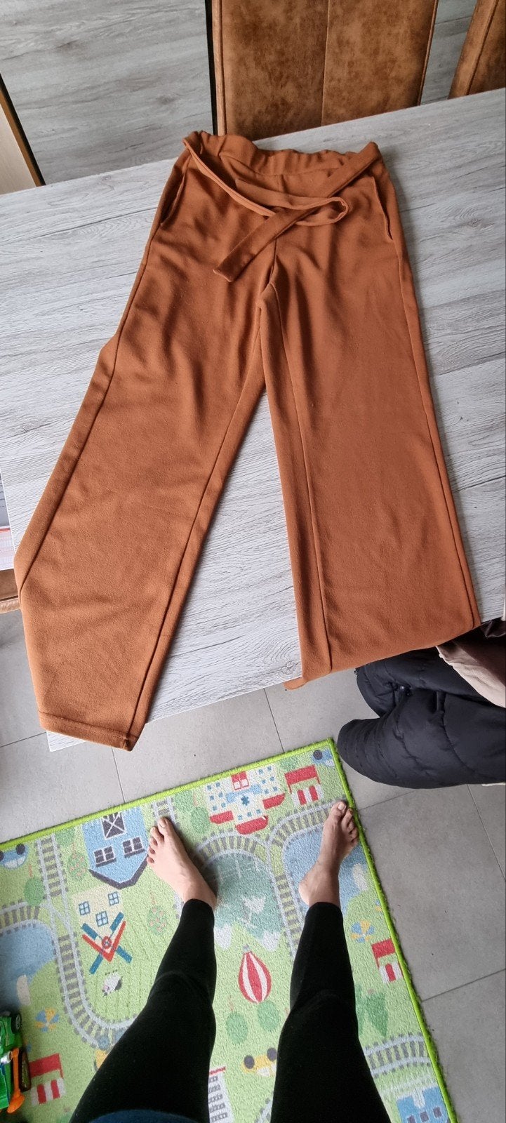 bruine stoffen broek quinze heures trente maat S, Kleding | Dames, Ophalen, Maat 36 (S)