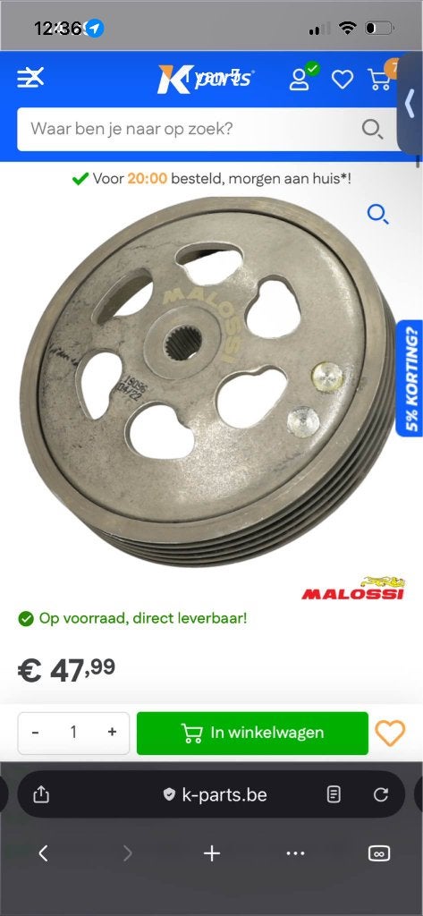 Koppelingshuis malossi wingbell, Fietsen en Brommers, Overige merken, 70 cc, Nieuw, Klasse A (25 km/u)