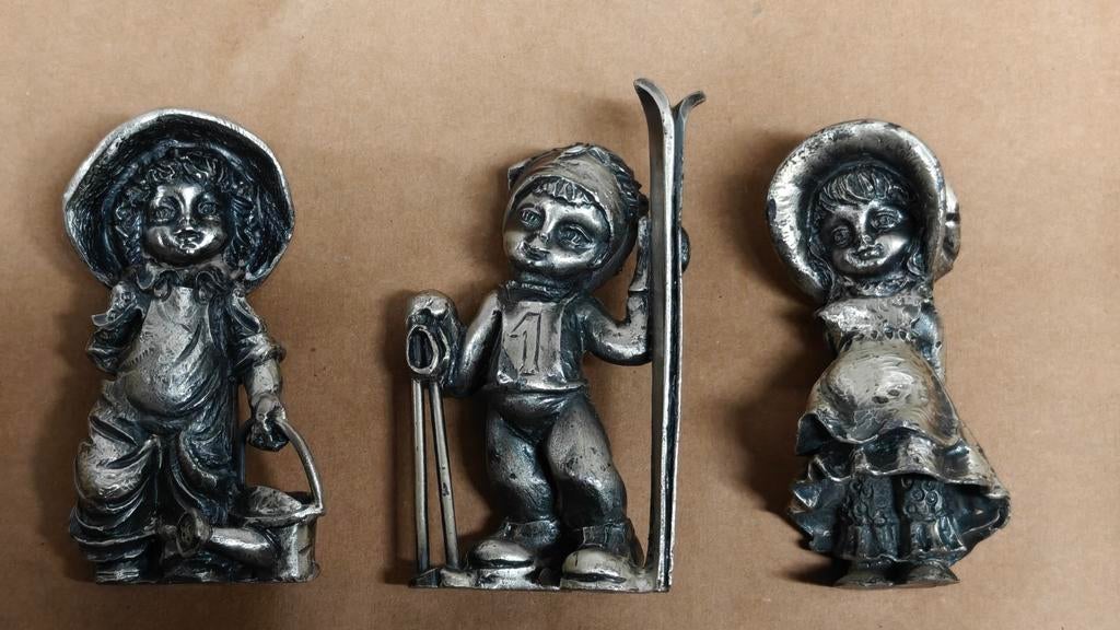 3 figurines Pettro Argentato 999 en étain argenté, Enlèvement ou Envoi, Comme neuf, Humain