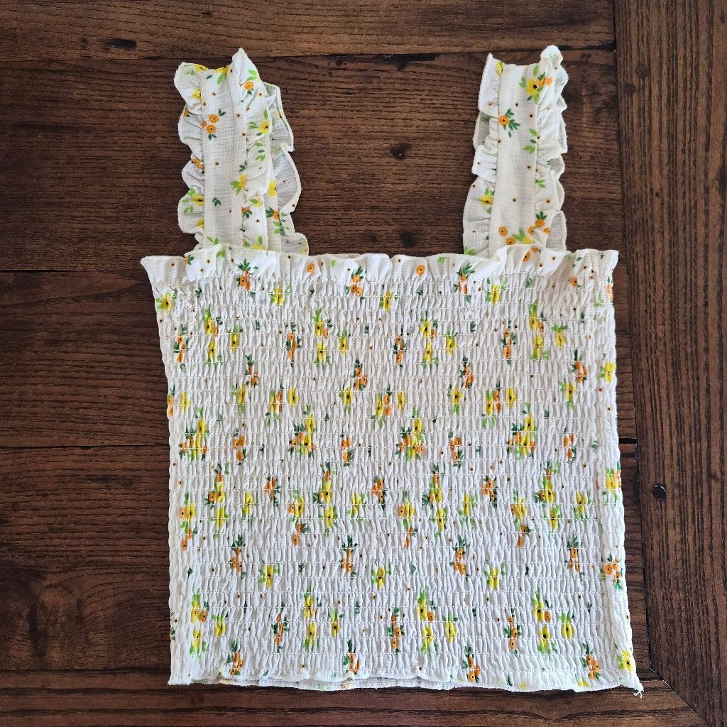 Gesmokt topje Pieces, maat XS, Kleding | Dames, Topjes, Ophalen of Verzenden, Zonder mouw, Maat 34 (XS) of kleiner, Gedragen