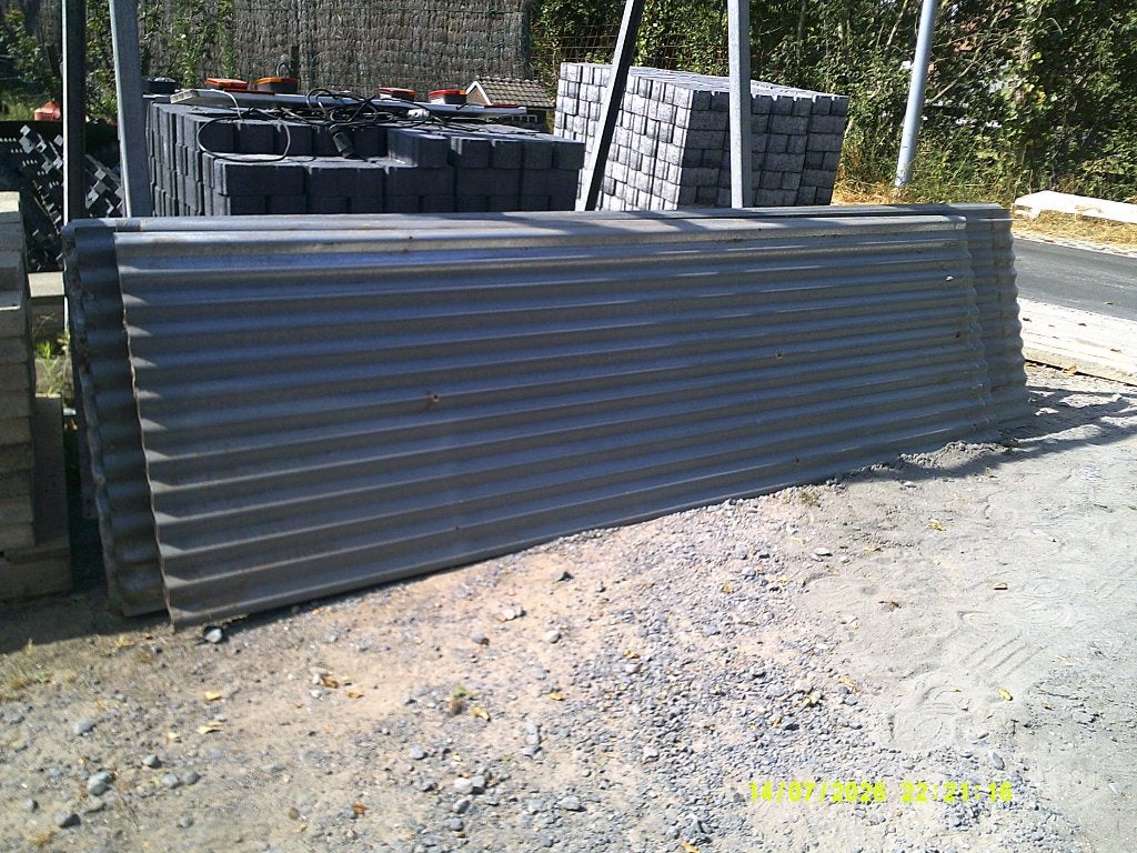 Metalen golfplaten, Bricolage & Construction, Tuiles & Revêtements de toit, Gris, Comme neuf, Enlèvement, Métal