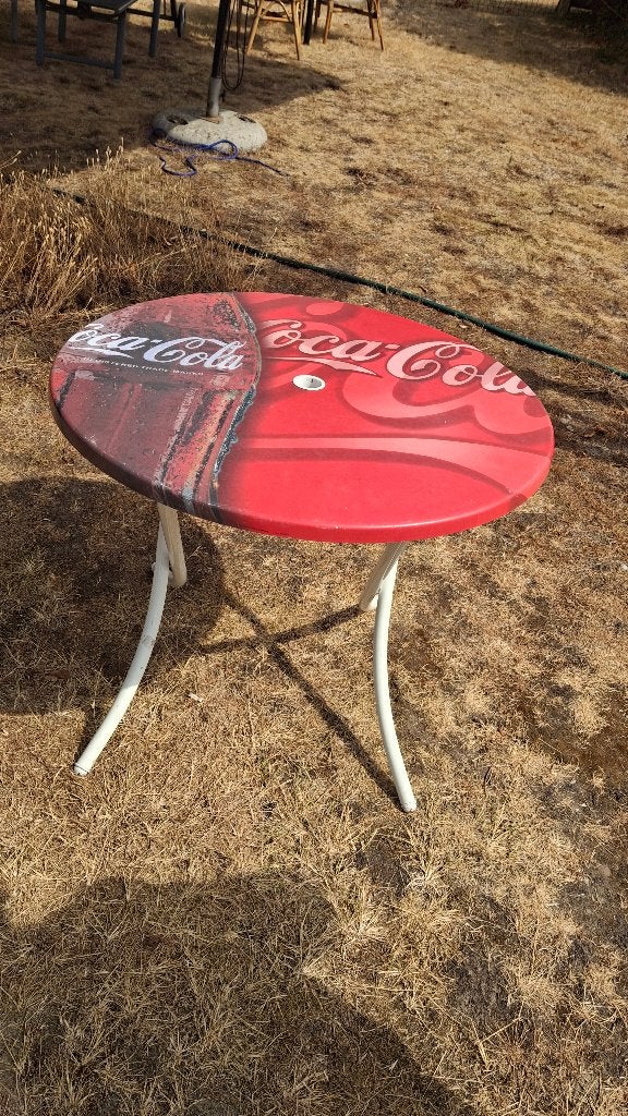 Coca cola plooi tafel colector item, Ophalen, Gebruikt, Gebruiksvoorwerp
