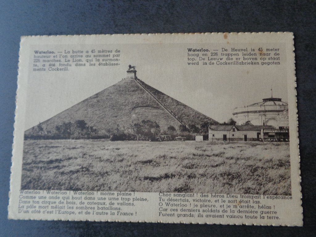 1 oude postkaart uit de Butte de Waterloo, Ophalen