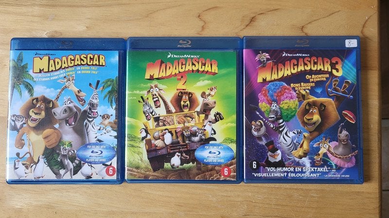 Intégrale Blu-Ray Madagascar (3 films), CD & DVD, À partir de 6 ans, Dessins animés et Film d'animation, Enlèvement, Blu-ray