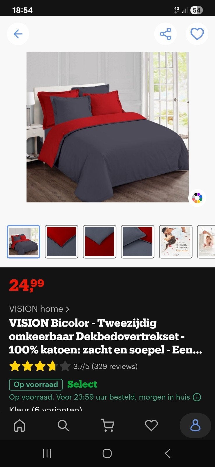 dekbedovertrek 1m40 op 2m.  nieuw in verpakking., Huis en Inrichting, Ophalen, Rood, Dekbedovertrek