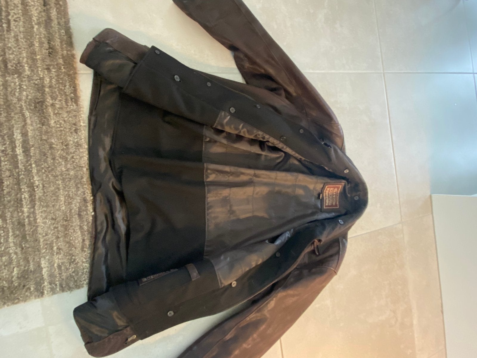 Leren jas met aparte binnenvoering die eruit kan. Maat XL, Kleding | Heren, Ophalen, Zo goed als nieuw, Maat 56/58 (XL)