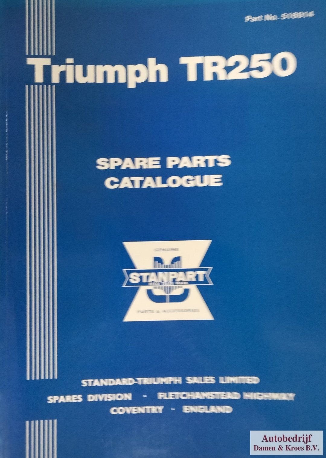Spare Parts catalogue Triumph TR250 516914, Enlèvement ou Envoi