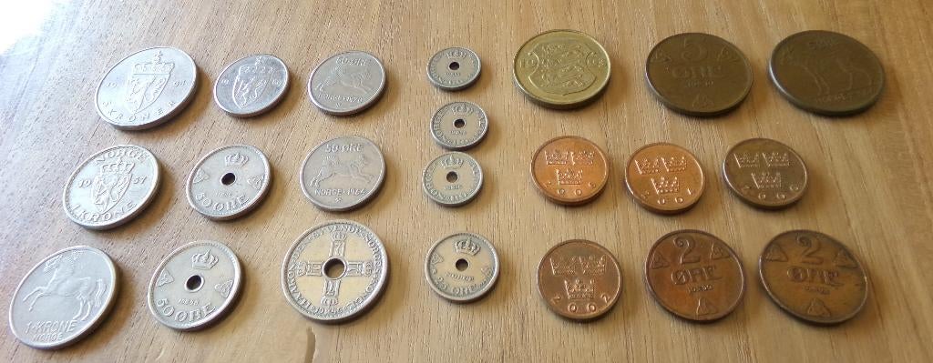 Munten Noorwegen munten Kroner–ØRE–Krooni–Kongeriket, Ophalen of Verzenden, Overige landen, Losse munt