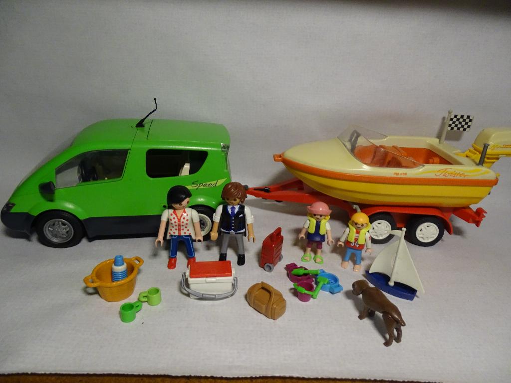 Playmobil 4144 auto + boot + ..., Enlèvement ou Envoi, Utilisé, Ensemble complet