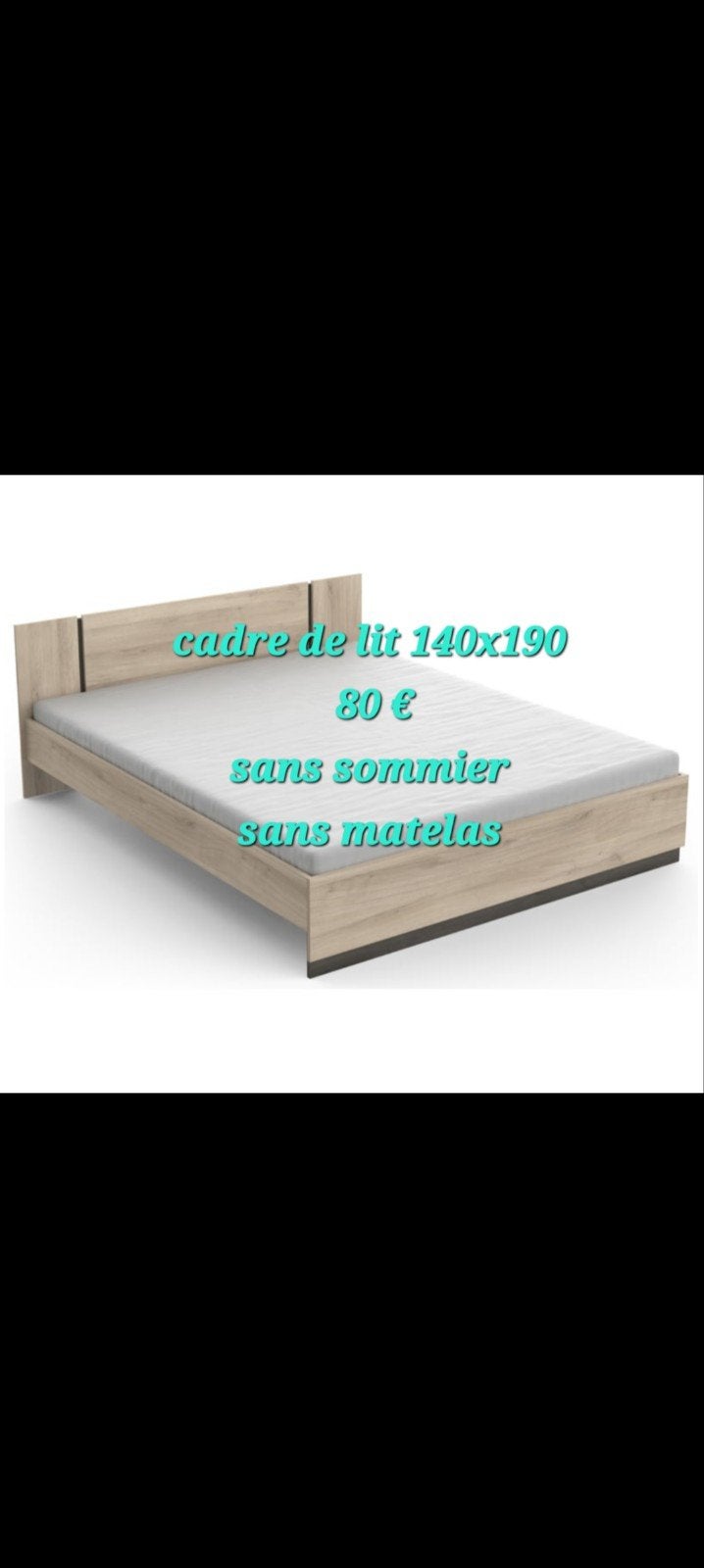 lit, sommier et matelas ( livrais. et instal. gratuit), Maison & Meubles, Enlèvement, Neuf, Deux personnes, Bois