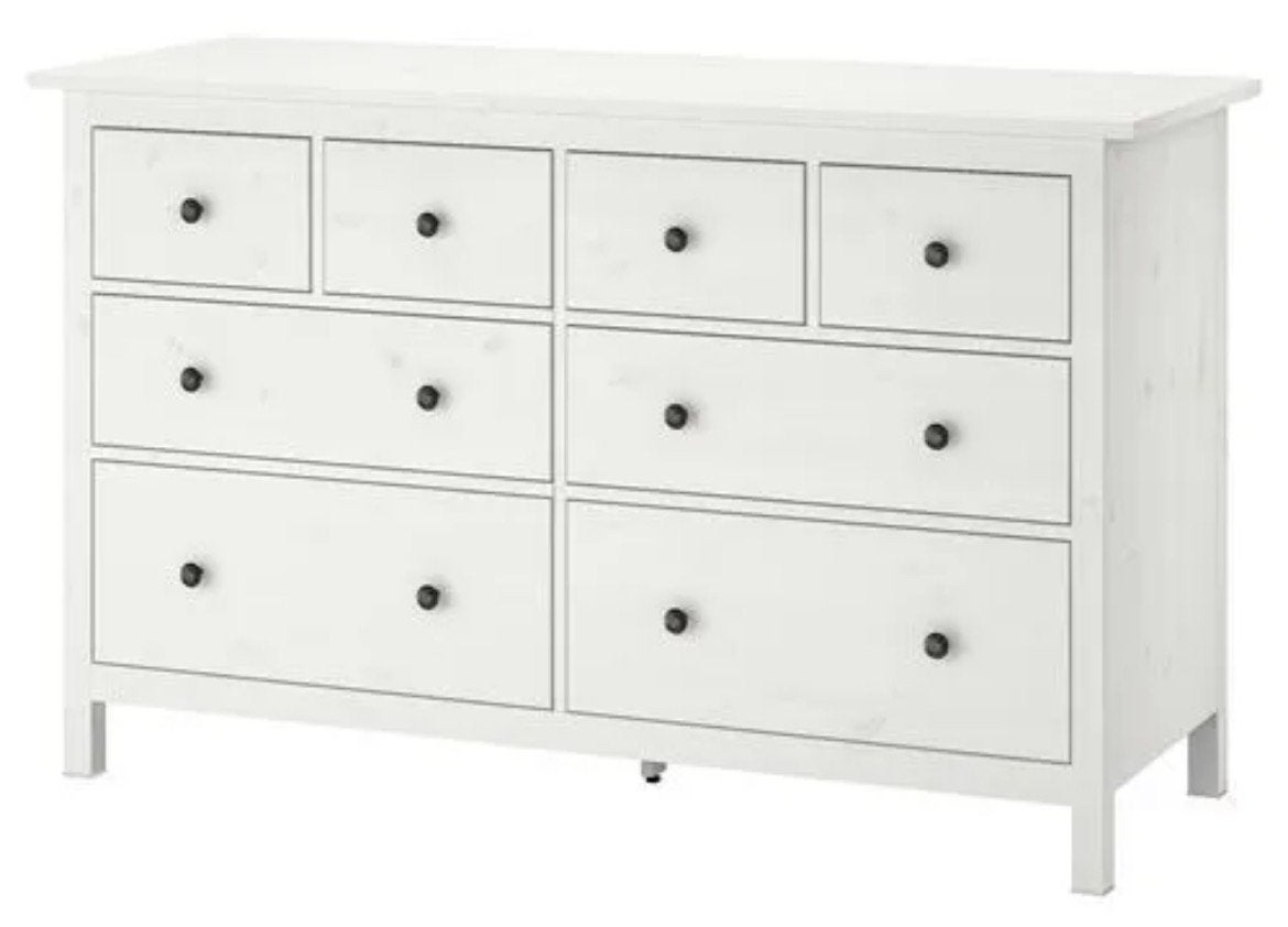 IKEA HEMNES Chest of 8 drawers, white stain, 160x96 cm, Ophalen, Gebruikt