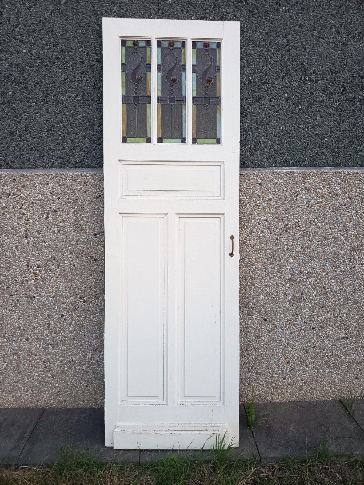 kastdeur met glas in lood, Antiek en Kunst, Ophalen