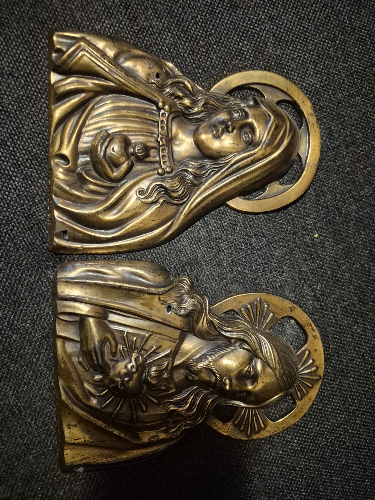 Bronzen Jezus en Maria muur decoratie, Enlèvement